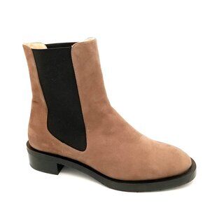 NEW Stuart Weitzman Cline Sleek Chelsea Boots Womens 9.5 Beige Suede Designer